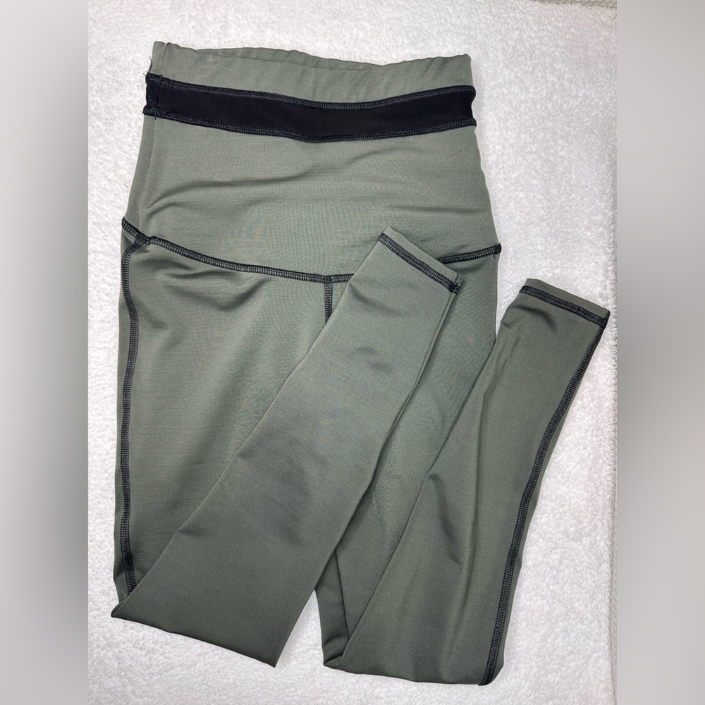 DELIE High-Waist Compression Leggings Tummy Control & Butt Lifting,Olive Green